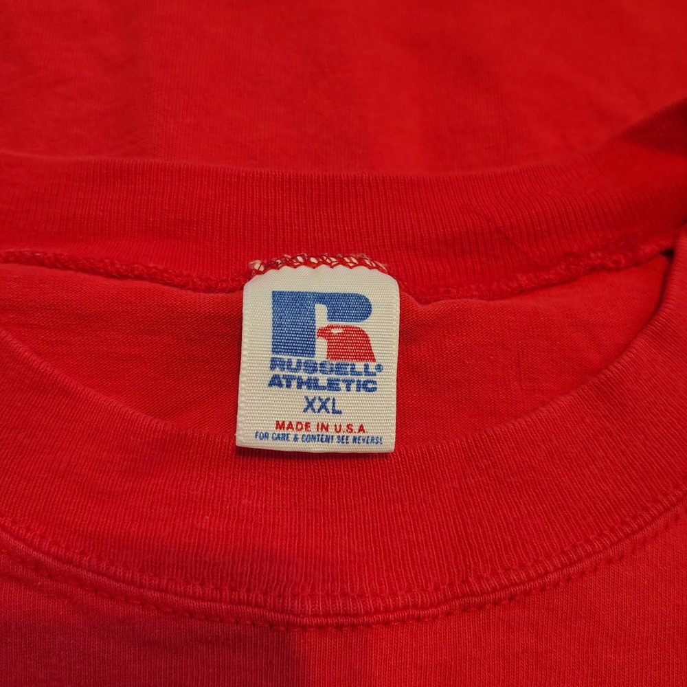 Vintage Russell Athletic Red Blank T-Shirt Mens XXL Made in USA‎ 90s Sportswear